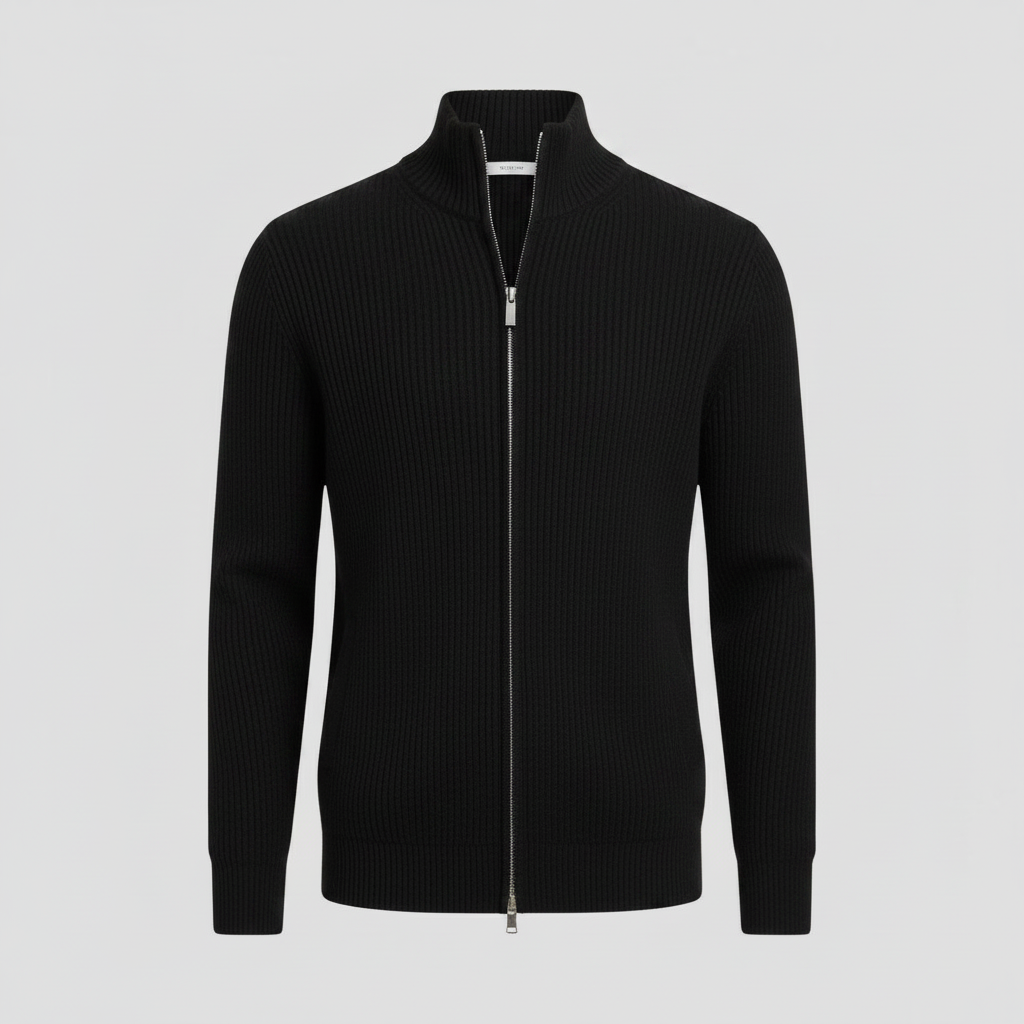 Slim Fit Cardigan | Cardigan til Herre med Lynlås
