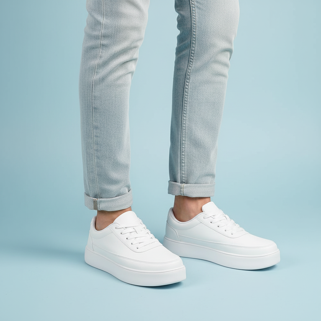 Hvide Platform Sneakers | Mænds Fritidssko