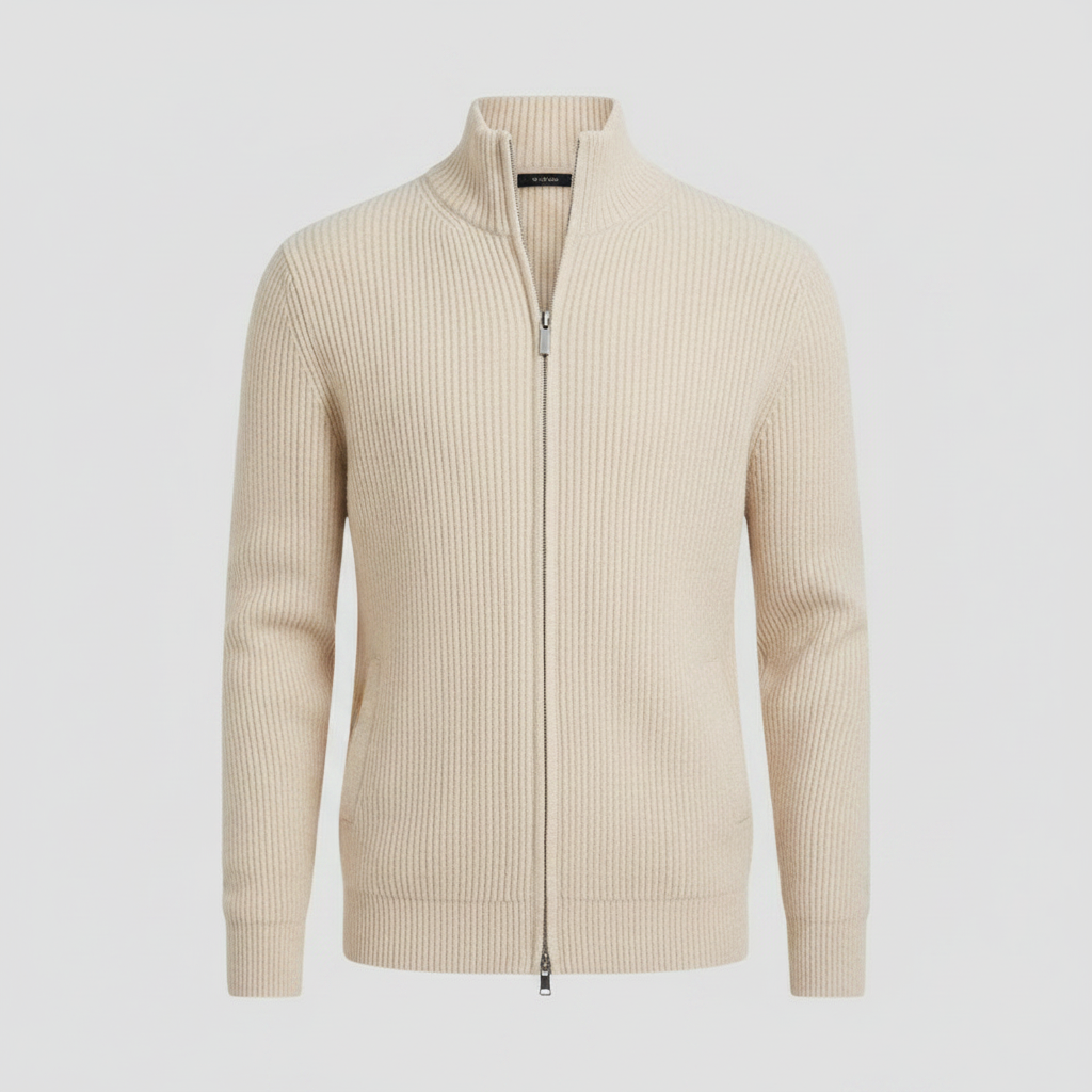 Slim Fit Cardigan | Cardigan til Herre med Lynlås