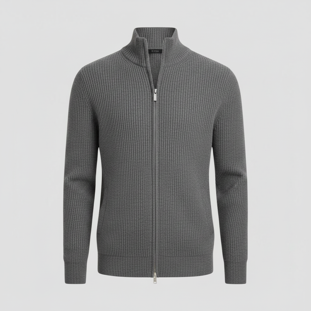 Slim Fit Cardigan | Cardigan til Herre med Lynlås