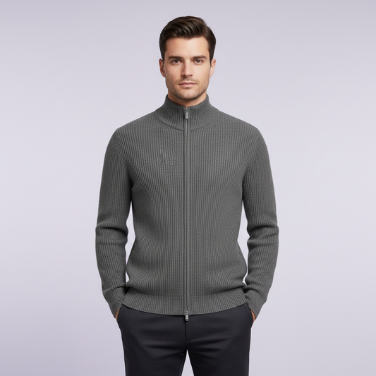 Slim Fit Cardigan | Cardigan til Herre med Lynlås