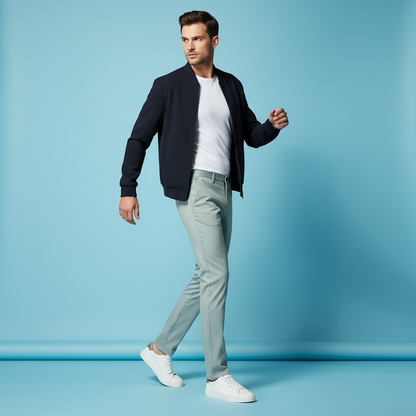 Saul | Slim Fit Herre Bukser i Elastisk Stof