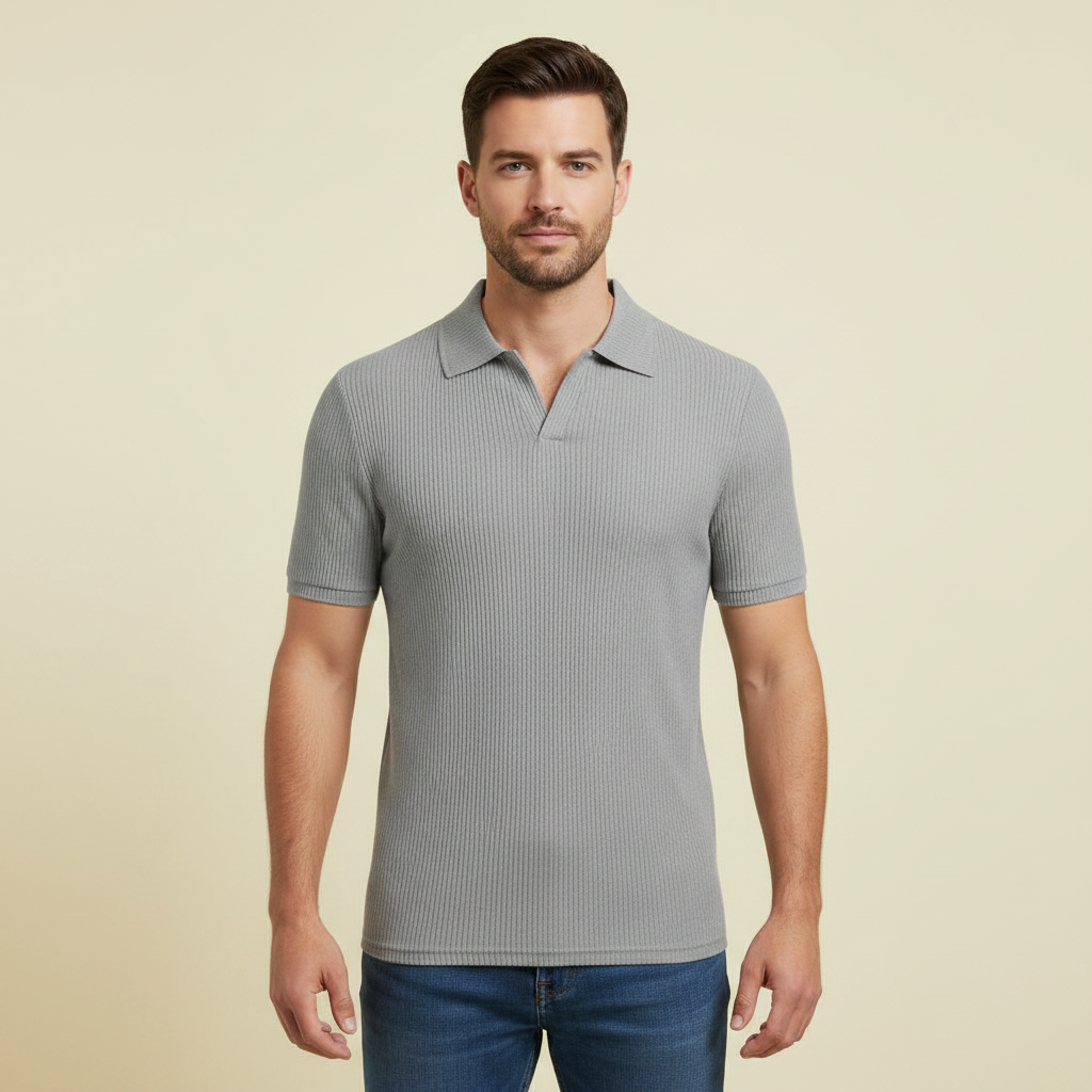 Vaffel Poloshirt Til Mænd | Stilfuld Sommermode
